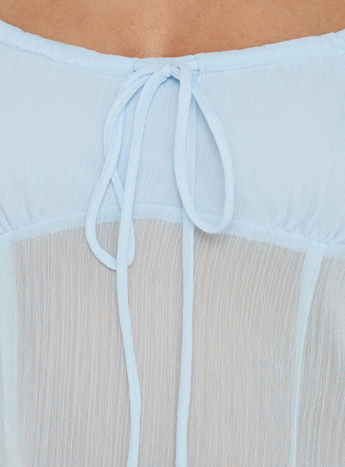 Fabriana Babydoll Transparentes Oberteil Blau