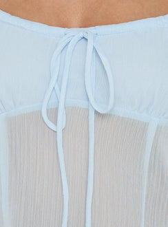 Fabriana Babydoll Transparentes Oberteil Blau