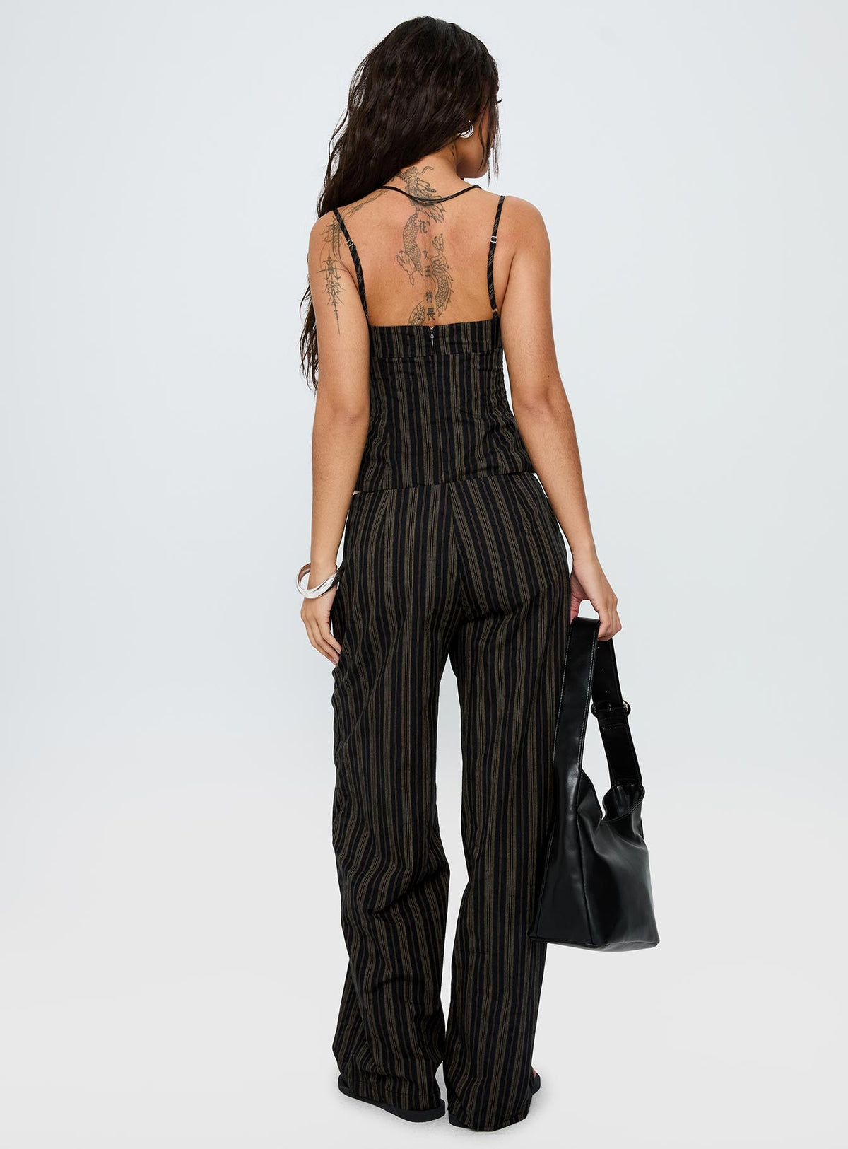 Kierstyn Corset Co-ord Black Stripe Petite