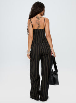 Kierstyn Corset Co-ord Black Stripe Petite
