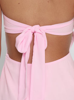 Rosamie Neckholder-Minikleid Zartrosa