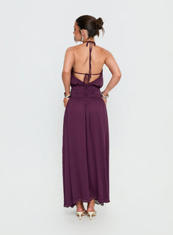Catherina Blouson Neckholder Maxikleid Tiefes Lila