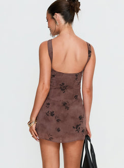 Edwyna Mini-Kleid Braun Geblümt