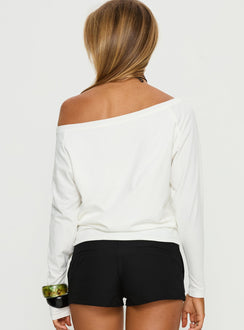 Icon Baby Off-Shoulder Langarm-Top Weiß