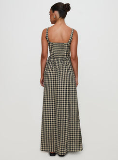 Maxikleid Cartmel Kariert Schwarz / Creme Petite