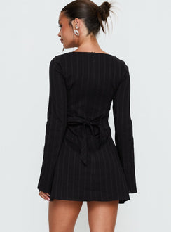 Alfalfa Langarm-Minikleid Schwarz