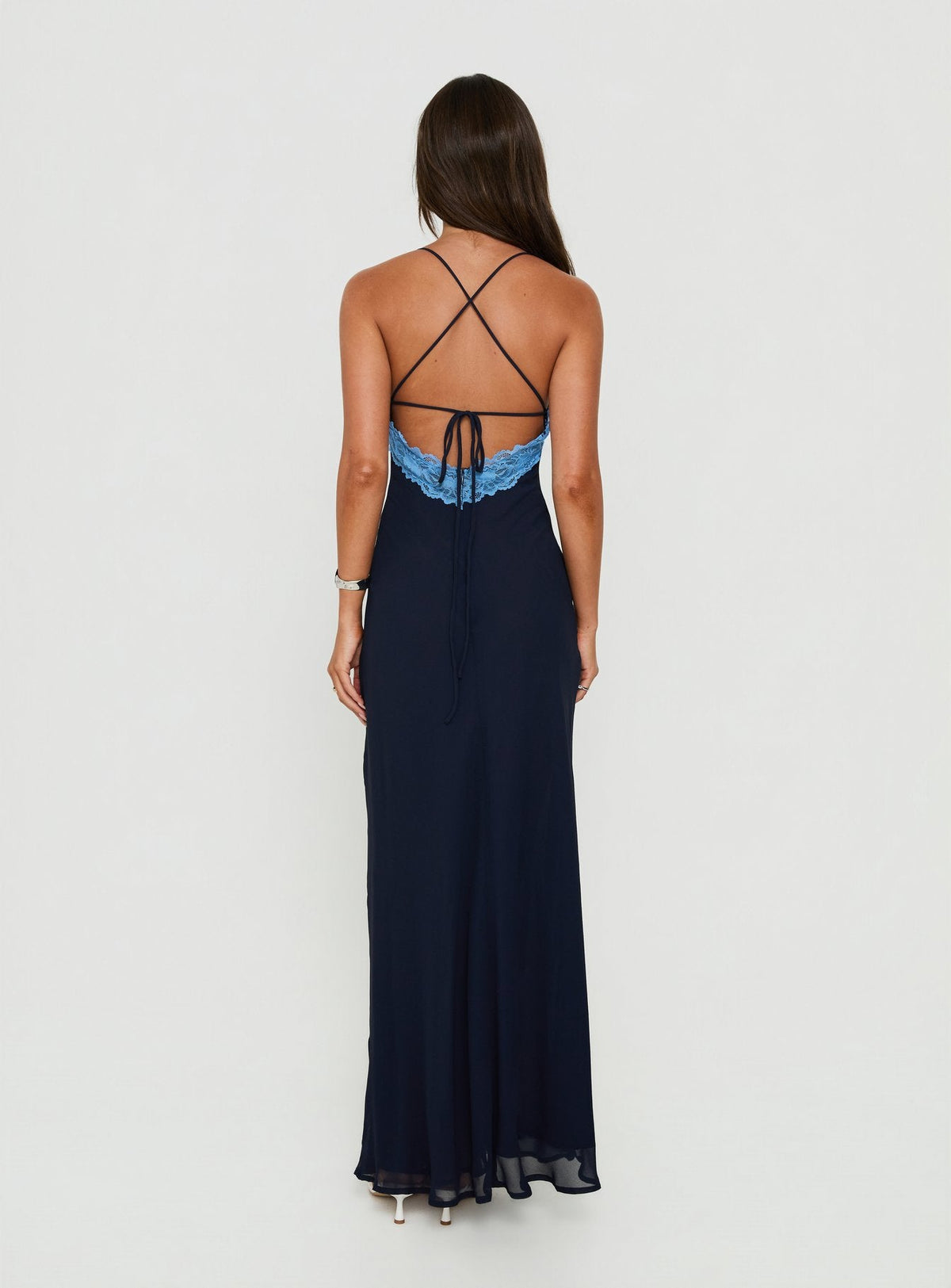 Call My Lover Spitzen-Maxikleid Navy