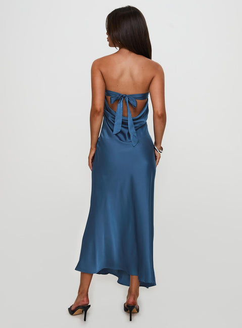 Haley Maxikleid Mittelblau