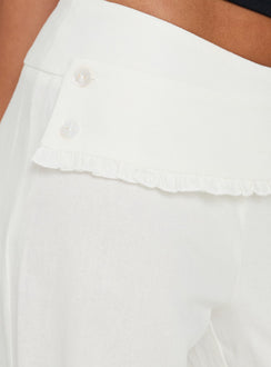 Presenting the Brea Frill Belted Pants White womens-regular-pants high-rise product