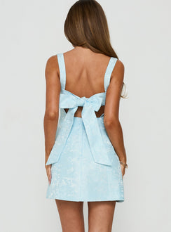 Asterie Minikleid mit Schleifendetail, Blau