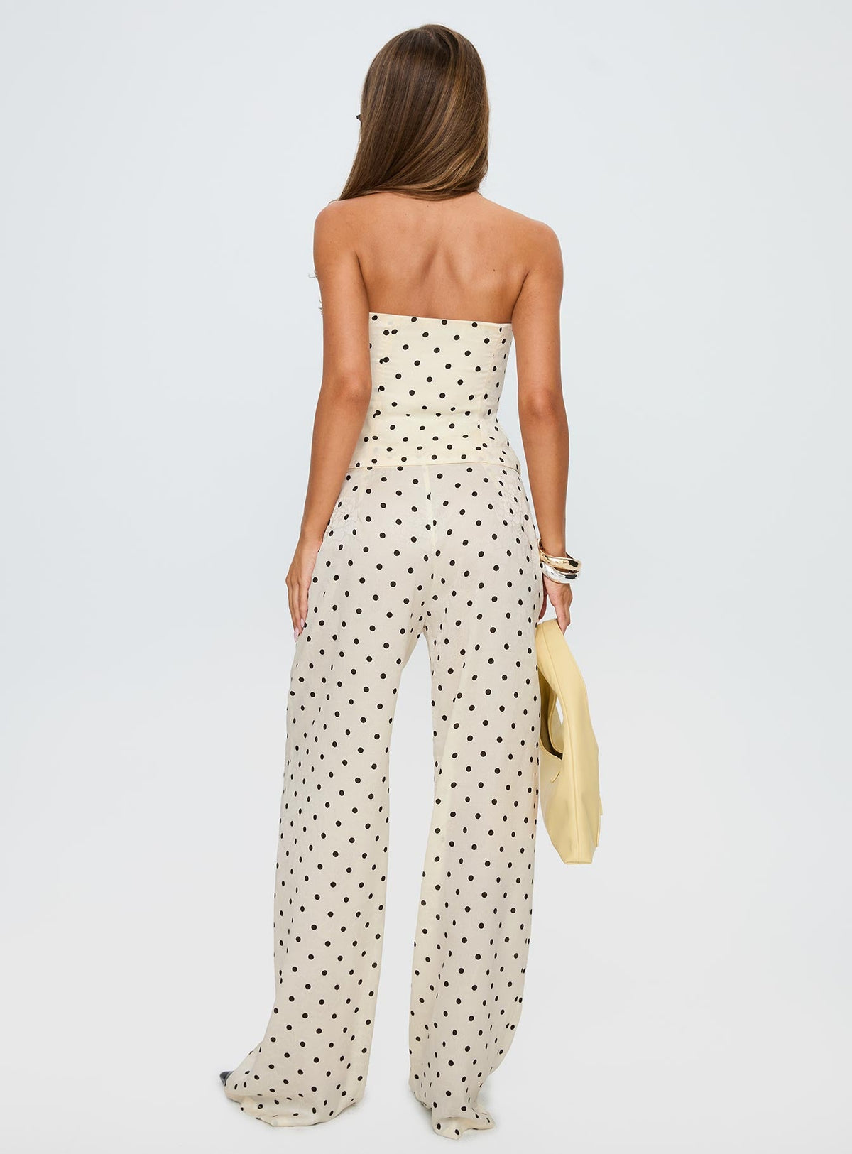 Powdered Sugar Trägerloses Co-Ord Cremefarbene Polka