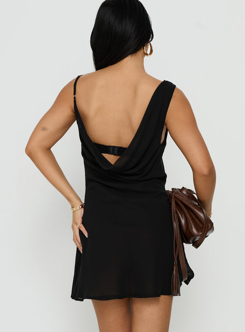 Adelayde Cowl Neck BH-Kleid Schwarz