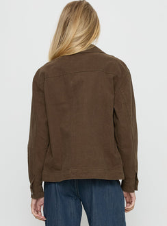 Nelsie Oversized-Jacke mit Kragen, Grün