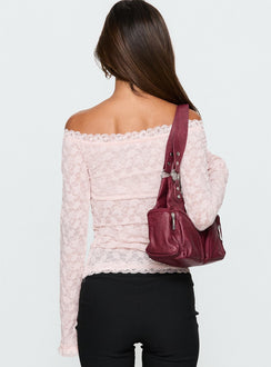 Mochapella Off-Shoulder-Top Zartrosa
