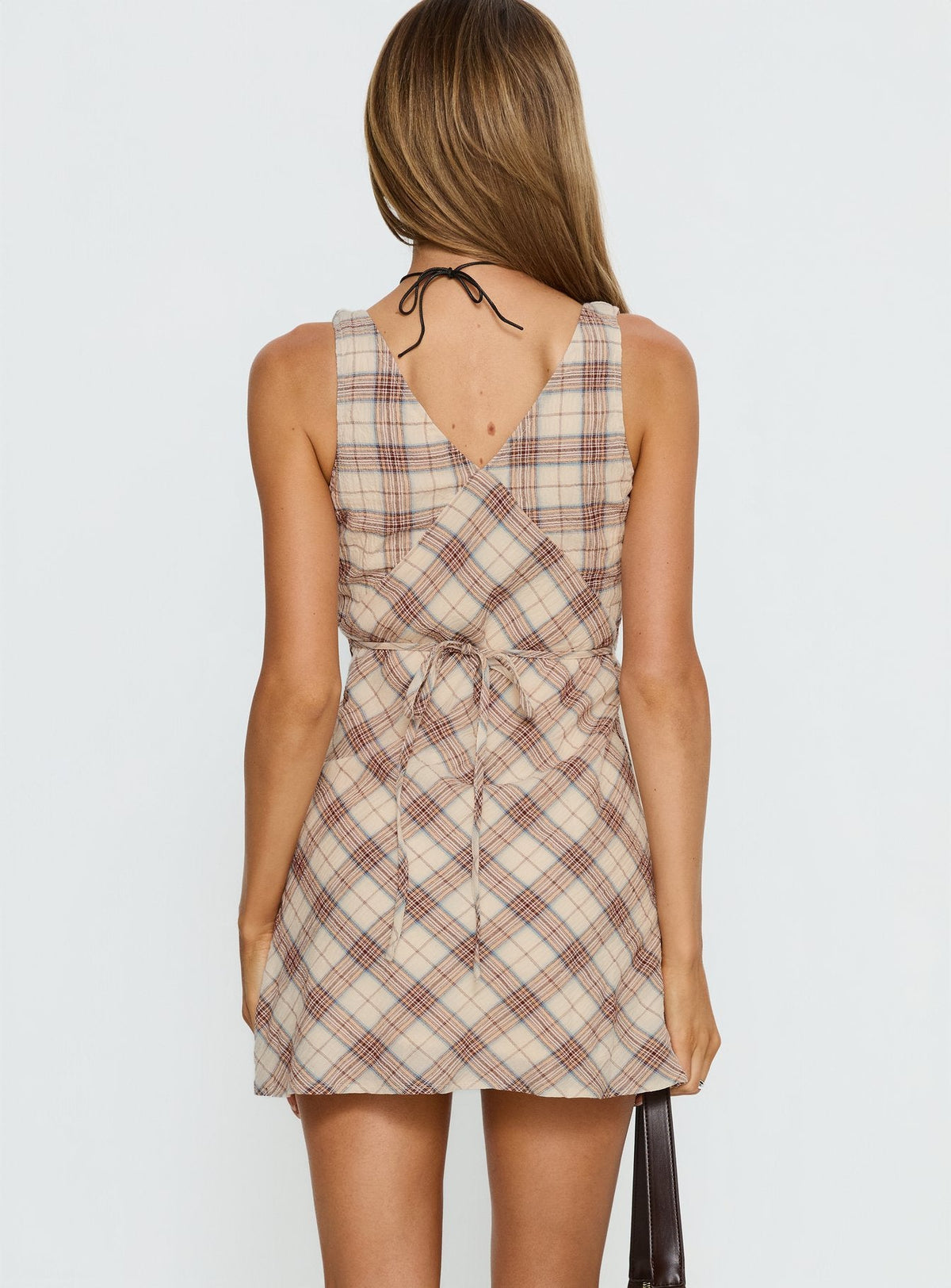 Nellie Minikleid Beige Kariert