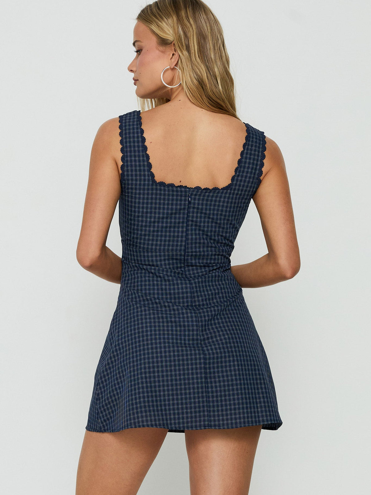 Dasha Minikleid Marineblau Kariert