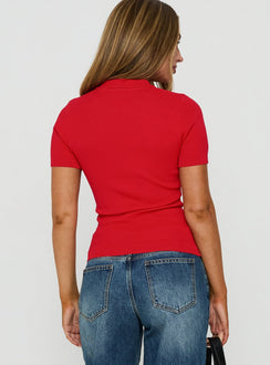 Happened One Night Keyhole Bluse Oberteil Rot