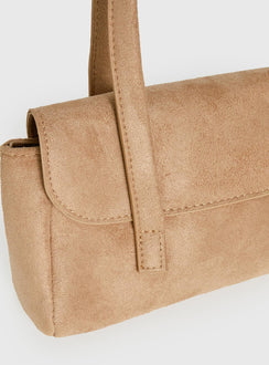 Klyne Kunstleder-Schultertasche mit Schleifendetail in Schiefergrau