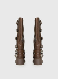 Buckle-Down Stiefel Braun