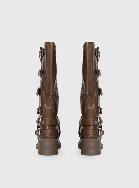 Buckle-Down Stiefel Braun