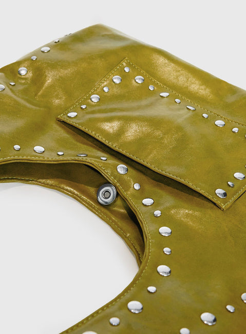 Bankes Studded Shoulder Bag Green