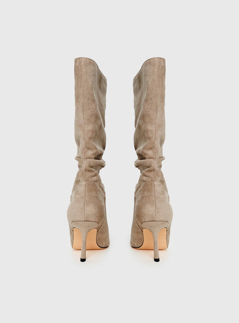 Such A Charmer Overknee-Stiefel aus Wildlederimitat Taupe