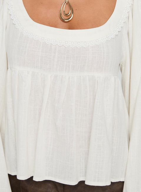 Benjie Langarmshirt Weiß