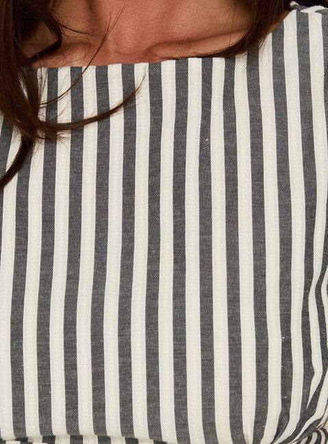 Gracea Romper mit geraffter Taille und Streifen