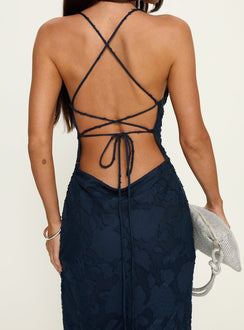 Celena Maxikleid Navy Burnout
