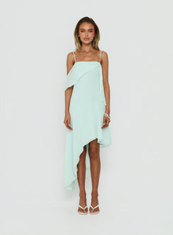 Massey Neckholder-Midikleid mit tiefem Rückenausschnitt, Aqua