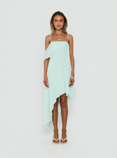 Massey Neckholder-Midikleid mit tiefem Rückenausschnitt, Aqua