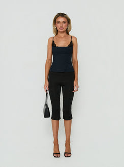 Avedon Foldover Waist Capri Trousers Black