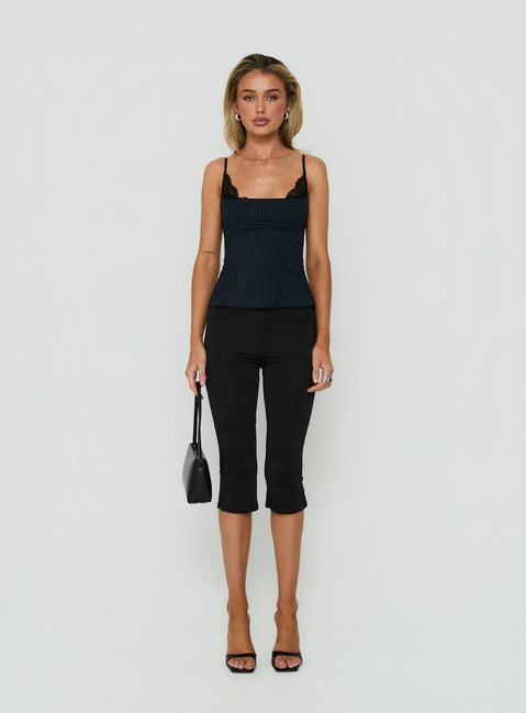 Avedon Foldover Waist Capri Trousers Black