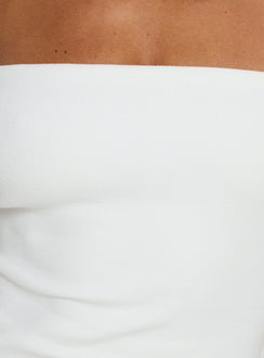 Erroll Maxikleid mit tiefer Taille Weiß