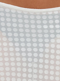 Capturing the Evangela Sheer Midi Skirt in womens-skirts with polkadot detail and texture Princess Polly