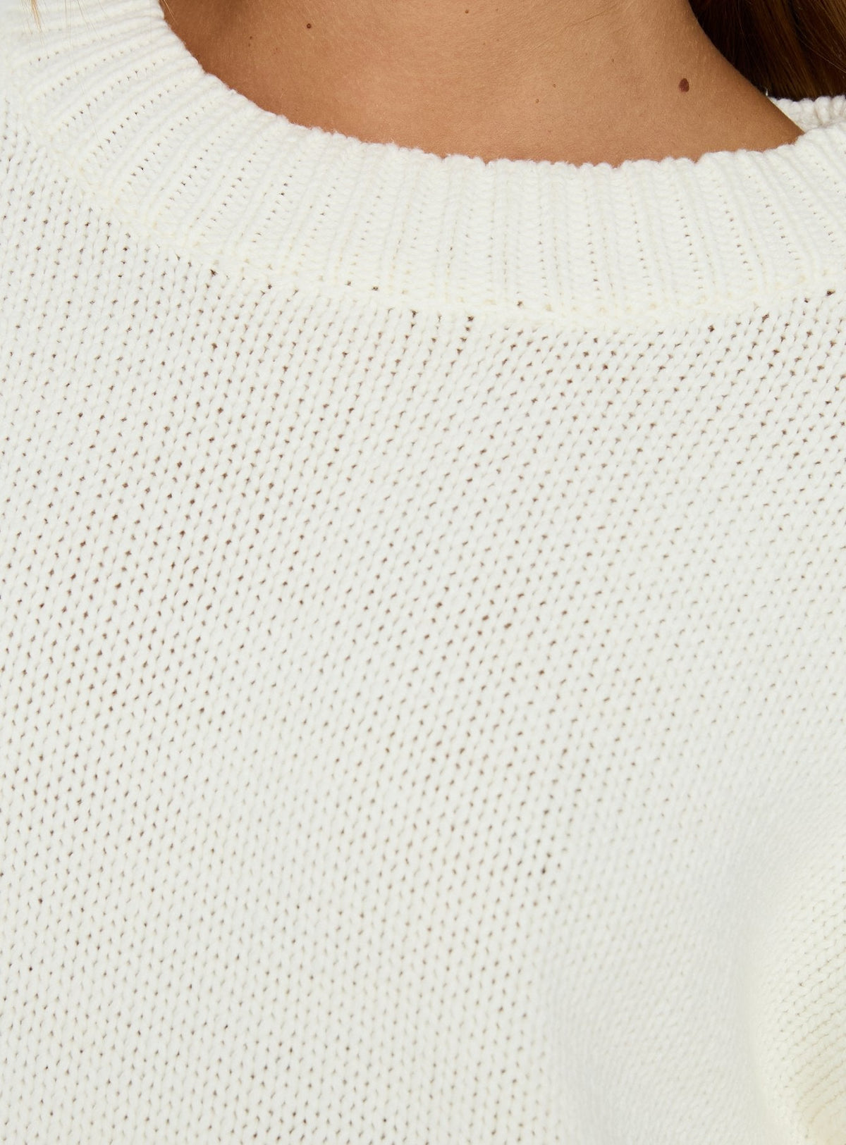 Harmony Strickpullover mit Ballonärmeln Weiß