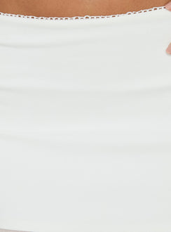 Discover the Camy Sheer Panelled Midi Skirt White womens-skirts in midi length detail Princess Polly