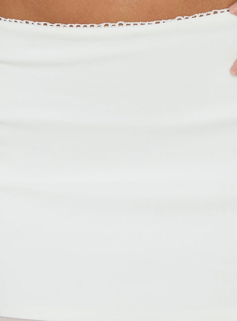 Discover the Camy Sheer Panelled Midi Skirt White womens-skirts in midi length detail Princess Polly