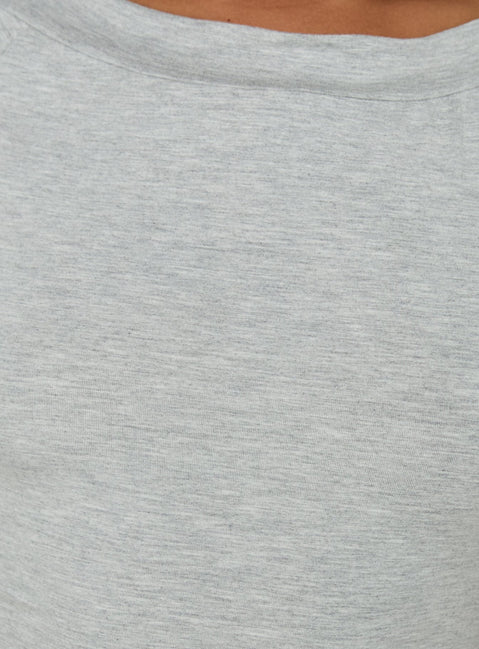 Trixee Jersey-Top mit U-Boot-Ausschnitt in Grau