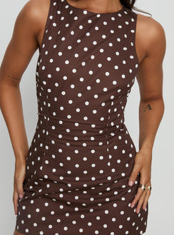 Yumiko Playsuit Braun gepunktet