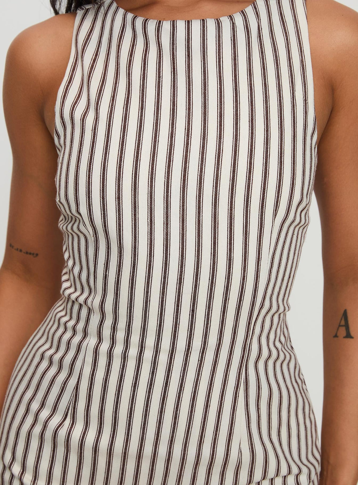 Yumiko Jumpsuit Braun Gestreift Groß