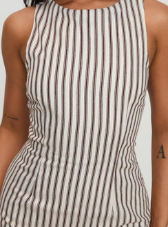 Yumiko Jumpsuit Braun Gestreift Groß