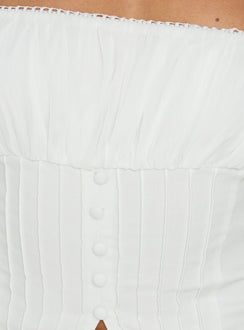 Piya gerafftes Bustier-Cami-Top Weiß
