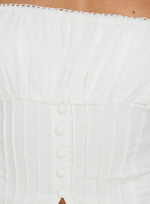 Piya gerafftes Bustier-Cami-Top Weiß