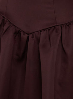 Soft Bloom Trägerloses Maxi-Kleid mit tiefer Taille in Schokobraun