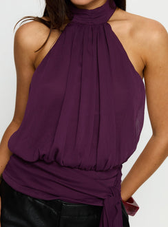 Faythe Neckholder-Top mit Bindedetail Beere