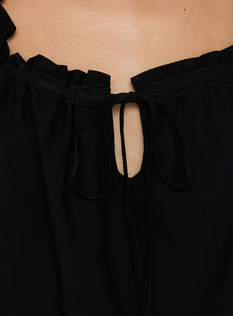Swing Babydoll Top Schwarz