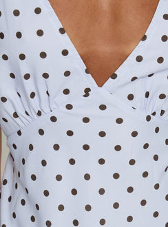 Nellie Minikleid Blau / Braun gepunktet