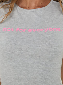 Not For Everyone mit Motivprint Baby Tee Grau meliert / Pink
