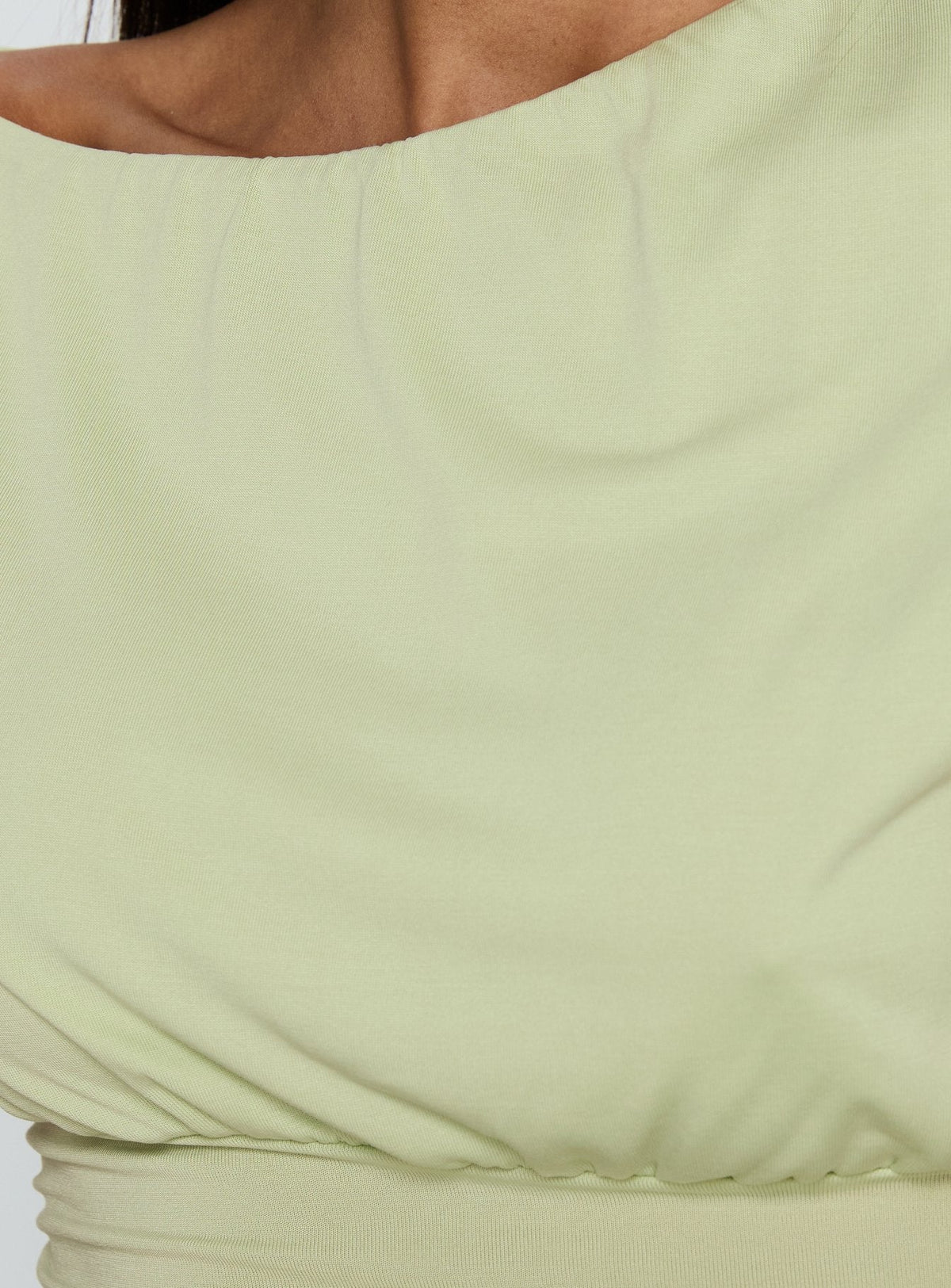Emelyne Top mit geraffter Taille Pistazie